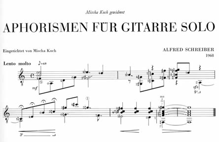 Notenbeispiel Aphorismen von Alfred Schreiber